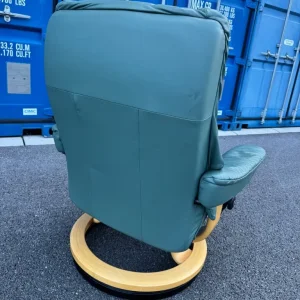 Ekornes Stressless Armchair and Stool Green - Image 6