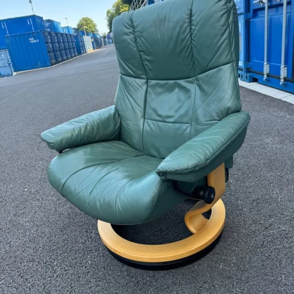 Ekornes Stressless Armchair and Stool Green