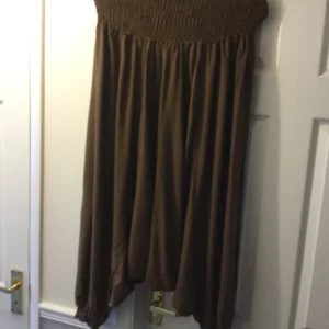 Ladies brown harem trousers cotton - Image 2
