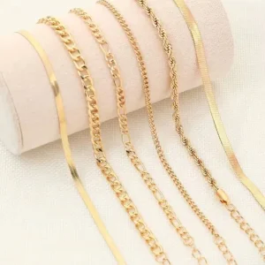 Set of 6 gold-coloured ladies bracelets - Image 4