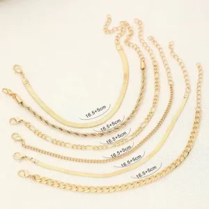 Set of 6 gold-coloured ladies bracelets - Image 5