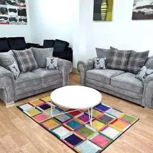 Verona 3+2 Seater Sofa – Grey Plush Velvet