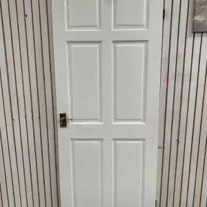 Pine internal 6 panel door white H196cm x W76cm - Image 2