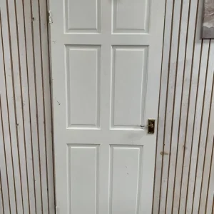 Pine internal 6 panel door white H196cm x W76cm - Image 3