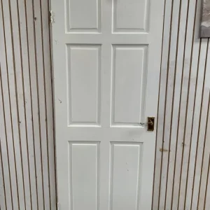 Pine internal 6 panel door white H196cm x W76cm - Image 4