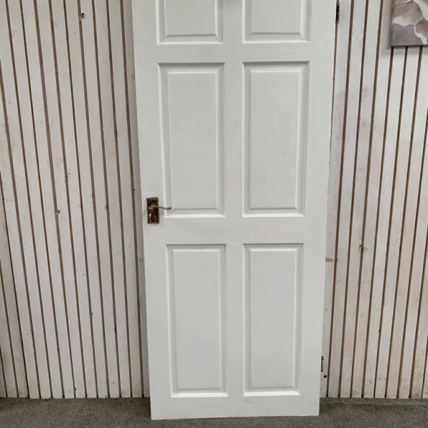 Pine internal 6 panel door white H196cm x W76cm
