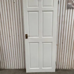 Pine internal 6 panel door white H196cm x W76cm