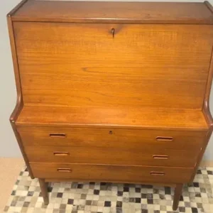 mid-century danish teak writing bureau - Image 2