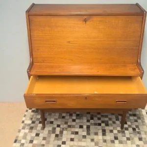 mid-century danish teak writing bureau - Image 5