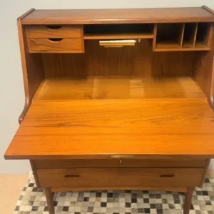 mid-century danish teak writing bureau - Image 6