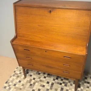 mid-century danish teak writing bureau - Image 7