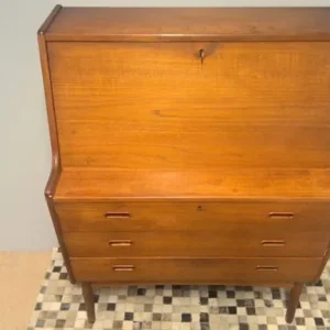 mid-century danish teak writing bureau
