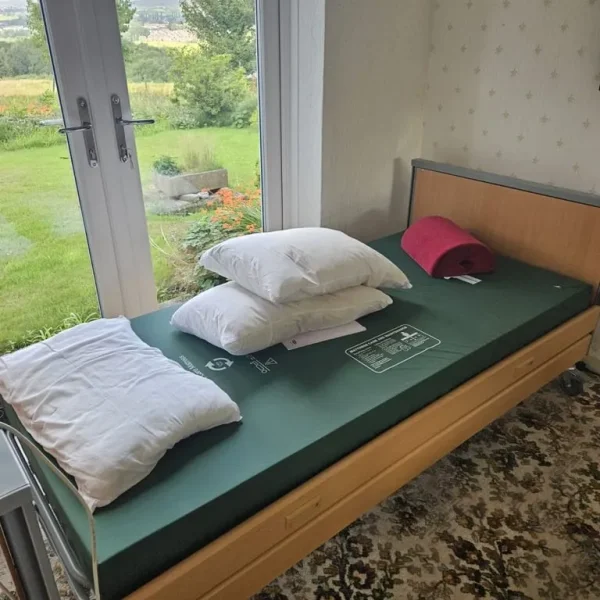 Mobility profile bed with new mattress