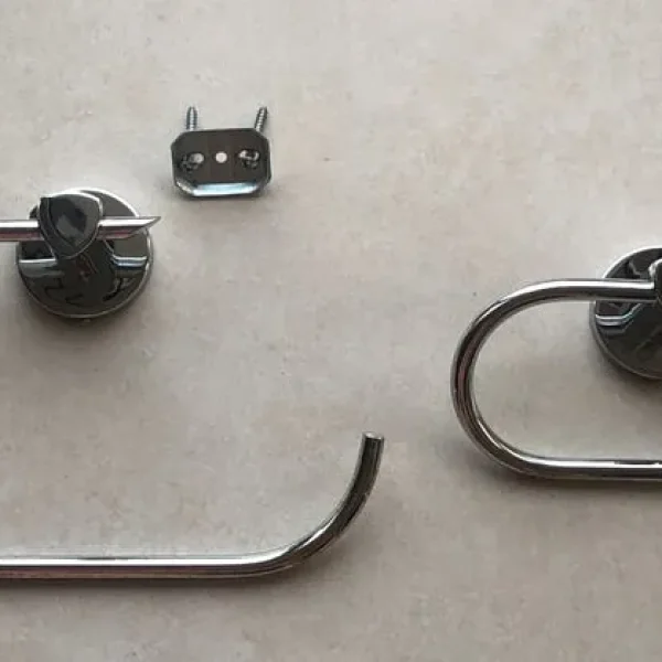 Chrome Towel Ring and Toilet Roll Holder