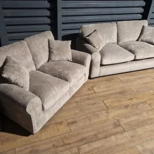 Like New Mink Fabric 3 & 2 Seater Sofas - Image 5