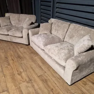 Like New Mink Fabric 3 & 2 Seater Sofas - Image 6