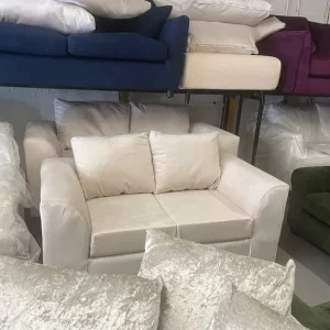 Beige sofa set three and two seater - Image 3