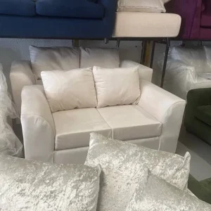 Beige sofa set three and two seater - Image 4