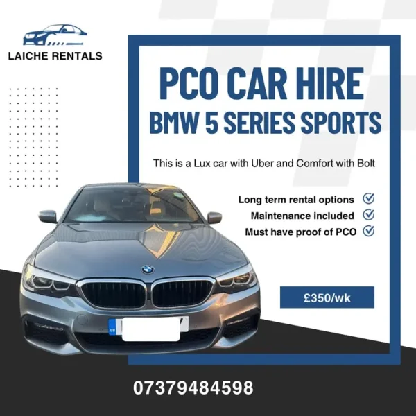 BMW 5 Series PCO Lux with Uber Comfort and Bolt options