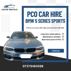BMW 5 Series PCO Lux with Uber Comfort and Bolt options