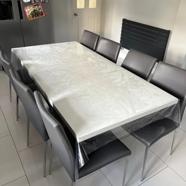 7 Grey Leather Dining Table Chairs