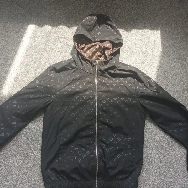 Black LV Windbreaker Jacket - Small, New