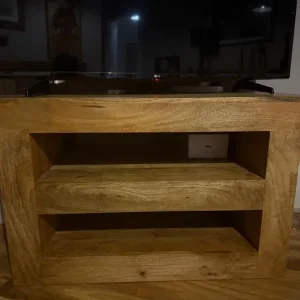 Wooden TV unit with shelves
