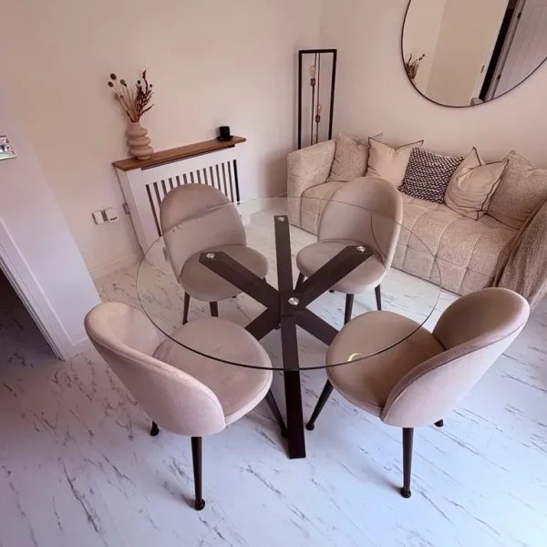 Next home glass dining table with 4 chairs