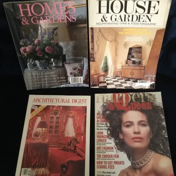 House & Garden magazines x2 + Architectural Digest & Harpers & Queen