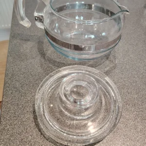 Vintage Pyrex Flameware 8336 6 Cup Clear Glass Coffee Teapot MCM Stainless - Image 4
