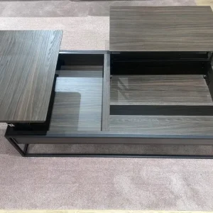 Espresso coffee table with moving tops