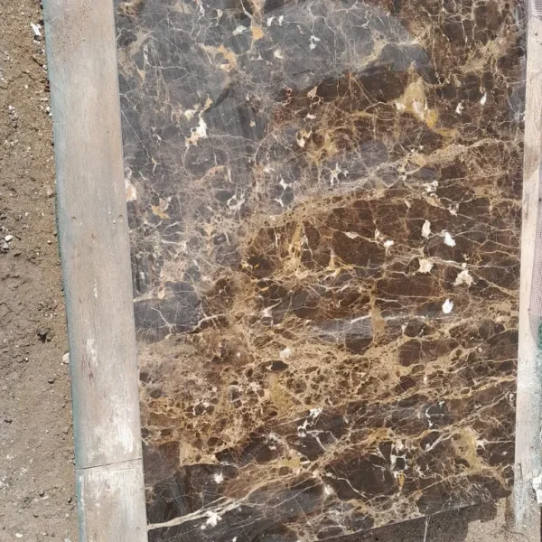 Brown marble slabs