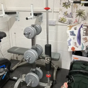 Weight rack, weights and barbell - Image 3