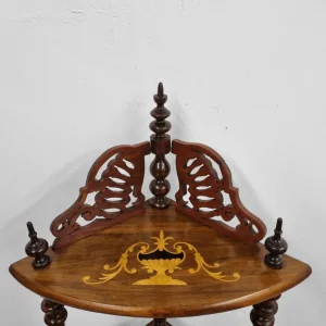 Antique Victorian Inlaid Walnut Corner Whatnot Stand / c.1880 - Image 3