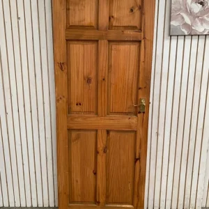 internal pine door 6 panel h197.5cm x w76.5cm