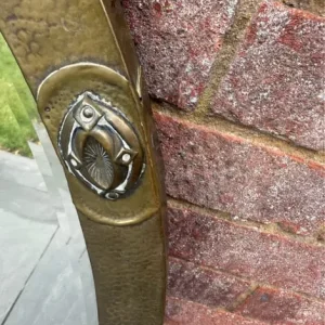 Vintage brass oval mirror with bevelled edges - Image 4