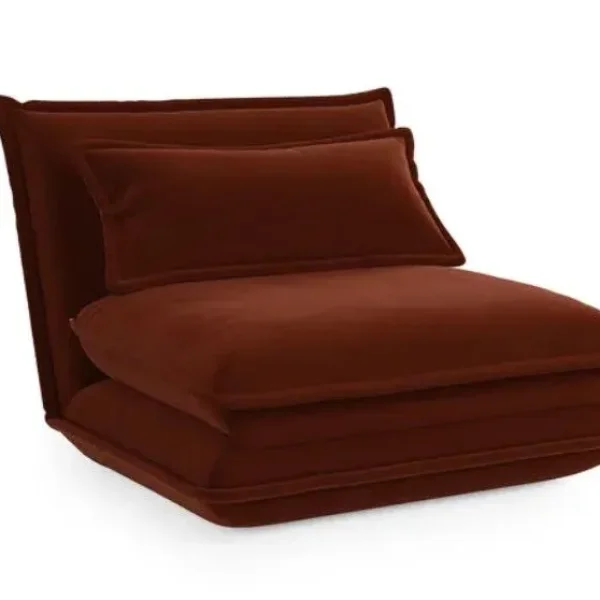 Velvet sofa bed – single, 2-in-1 chair and bed