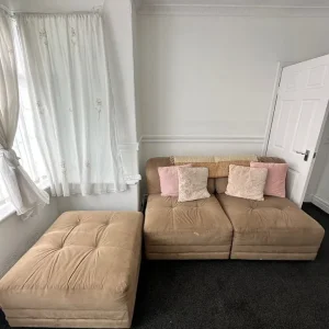 6-piece suede sofa set in good condition