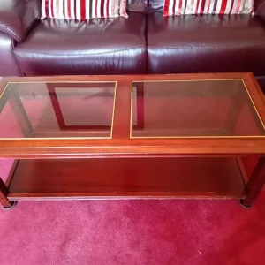 Long glass coffee table