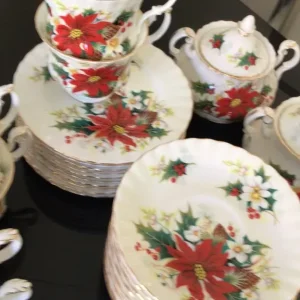 Royal Albert Bone China poinsettia 41 piece tea set - Image 7