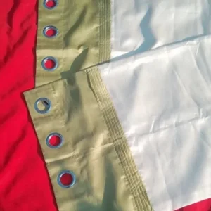Lime green and off white eyelet curtains 46” x 54” - Image 2