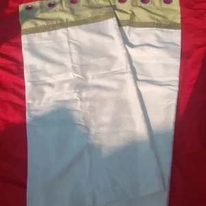 Lime green and off white eyelet curtains 46” x 54”