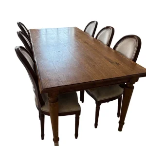 Solid Wood Dining Table and Six Chairs