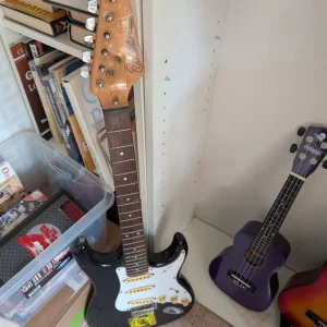 Selection of guitars including Benson electric, old Encore, and acoustic models - Image 4