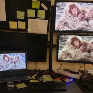 Monitor arm with 4 monitors