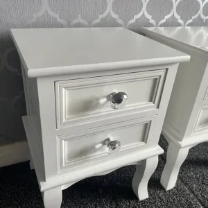 Pair of White Wooden Bedside Tables - Image 3