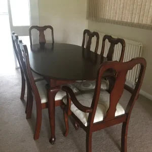 Dining table 6 chairs and matching coffee table - Image 3