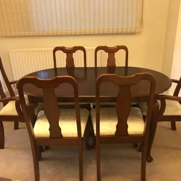 Dining table 6 chairs and matching coffee table