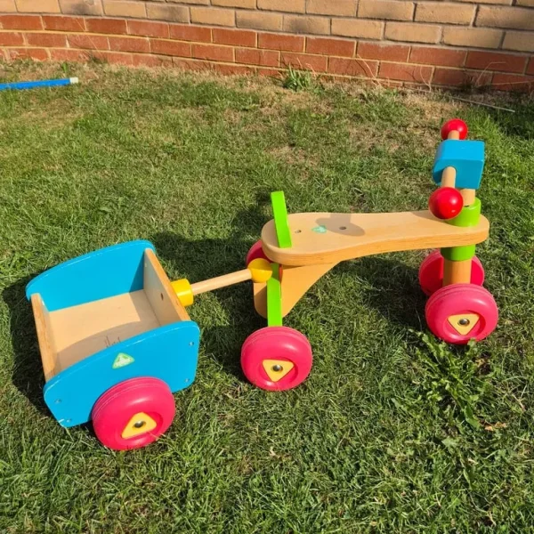 ELC Wooden Trike and Trailer