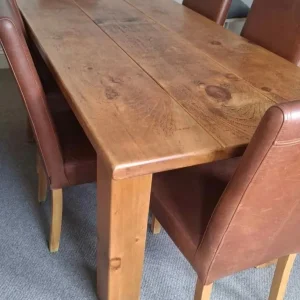 Indigo Furniture pine plank 6ft dining table - Image 6